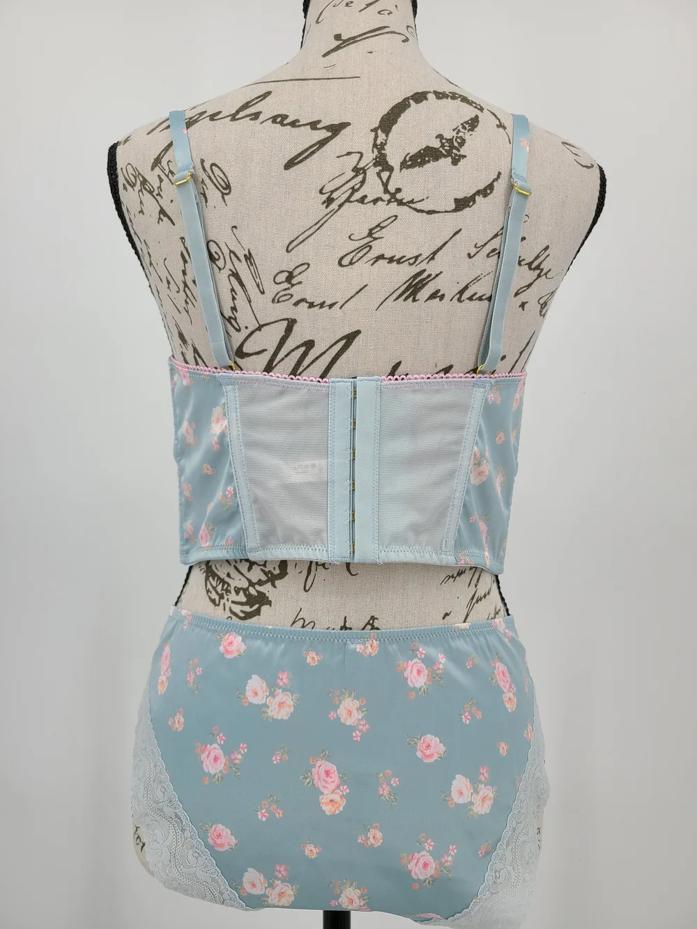 Anthropologie's LyreBird Satin Longline Bralette And Underwear Set Size Medium